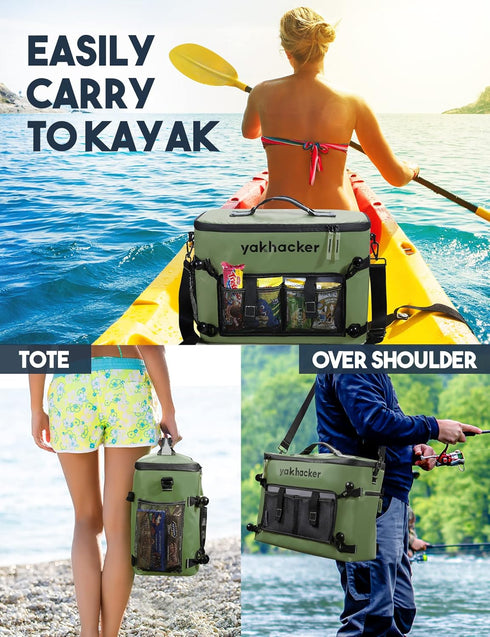 Waterproof Kayak Cooler Bag, Portable Ice Chest for Kayaking, Travel, Lunch, Beaches & Trips, Lawn-Chair Style Seats