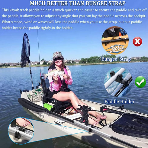 Kayak Paddle Holder Rail Bracket, Standard Paddle Holder, Kayak Track Mount Accessories, Fishing Rod Holder, Rubber Boat