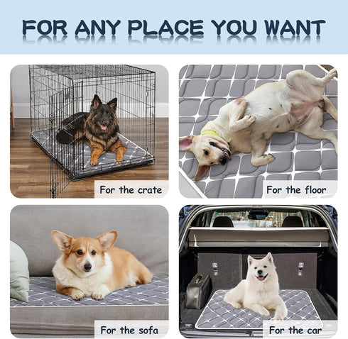 Dog Crate Mat, Ultra Soft Dog Bed Mat with Anti-Slip Bottom, Washable Kennel Pad for Large Medium Small Dogs