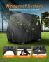 Golf Cart Cover for 4 Passenger, Heavy Duty 420D Waterproof Covers, Extended Roof Compatible with EZ GO Club Car