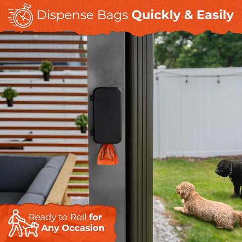 4 Pexter Dog Poop Bag Dispenser - Outdoor or Indoor Pet Waste Bag Dispenser Station - Stick-On or Screw-On Wall Mount