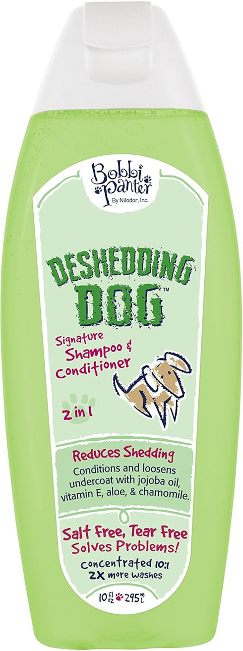 Bobbi Panter Pet Products Deshedding Dog Shampoo and Conditioner, 10 oz., 2" 1 (Packaging May Vary)