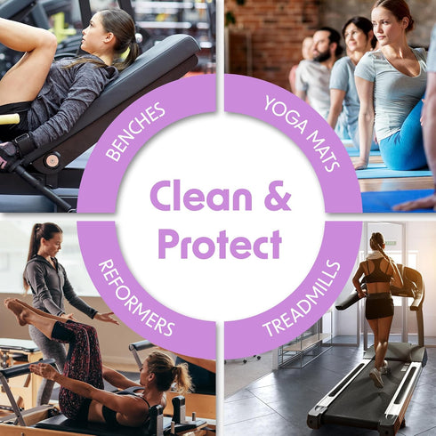 75 Wipex Yoga Mat Cleaner & Fitness Wipes - Natural Lavender & Vinegar Gym Equipment Cleaner - Gym Wipes to Clean Yoga