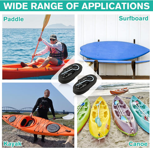 JaGely 4 Pcs Double Kayak Storage Straps System Adjustable Wall Hanging Storage Strap with 4 Hook Bolt Kayak Hoist