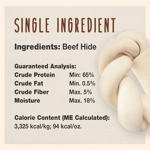 Cadet Premium Grade Beef Hide for Dogs, 5 Inch, Long Lasting Rawhide Donut Bone, Single Ingredient