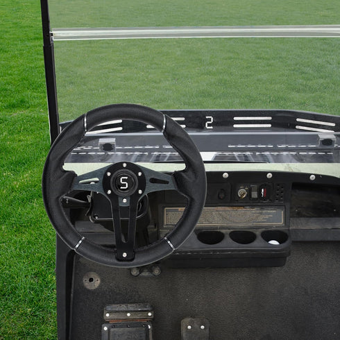 Golf Cart Steering Wheel - 12.5"/320mm Universal for Club Car DS, Precedent, EZGO RXV & TXT, Yamaha (Style 1)