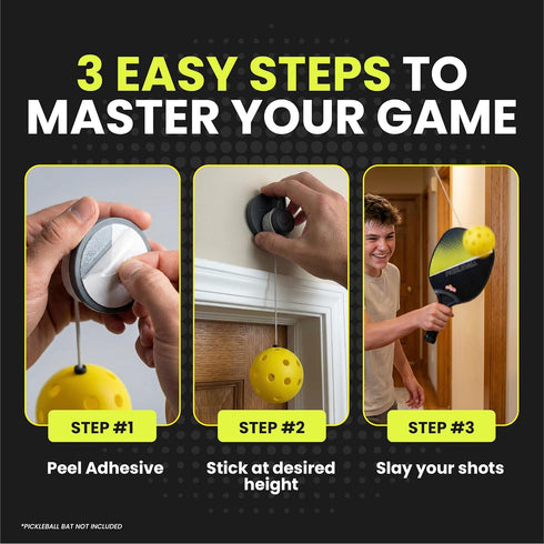 Set 6+ Swingball Solo Pickleball Trainer Wall Mount Rebounder with Real Ball Tether Indoor/Outdoor Practice Partner