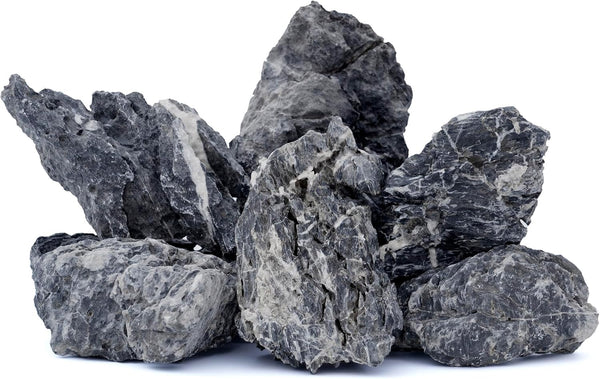 6 PCS Natural Seiryu Stones, 6-8'' Slate Stones for Aquariums, Terrariums, and Reptile Enclosures