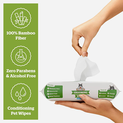 Pogi's Dog Grooming Wipes, 400 Plant-Based, Hypoallergenic Wipes for Cleaning and Deodorizing Dogs, Fragrance Free