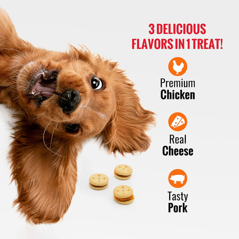 Good 'n' Tasty Triple Flavor Stacks with Cheese, 9 Ounces, Bite Sized Snacks for Dogs with Real Cheese