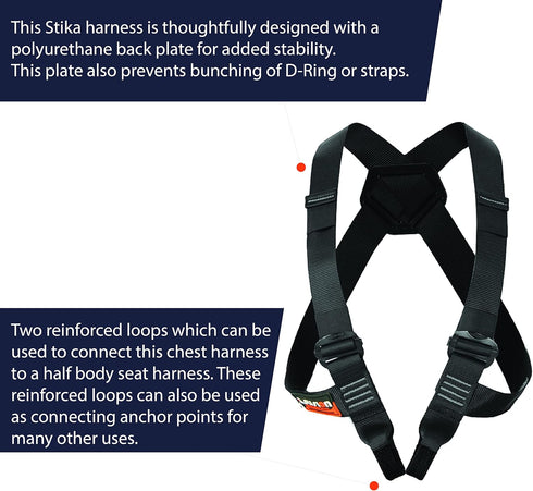 Fusion Climb Professional Climbing Chest Harness (5,000 LBS Rated) for Hiking, Tree Climbing, and Rappelling - M/L