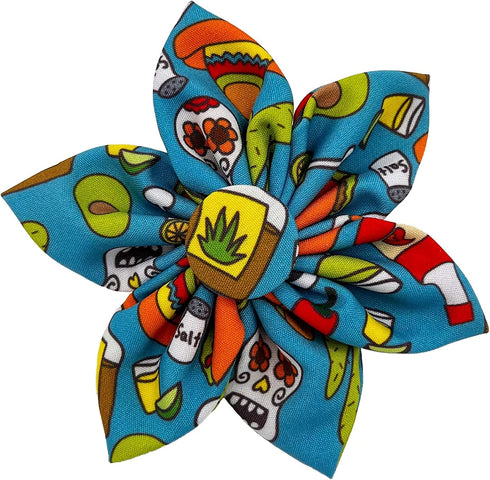 Huxley & Kent Pet Pinwheel | Cinco Fiesta (Small) | Velcro Collar Accessory for Dogs/Cats | Cute Comfortable Pet