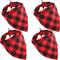 Bememo 4 Pack Christmas Dog Bandanas, Classic Buffalo Plaid Pet Bandana Scarfs for Small Medium Large Pets