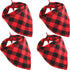Bememo 4 Pack Christmas Dog Bandanas, Classic Buffalo Plaid Pet Bandana Scarfs for Small Medium Large Pets