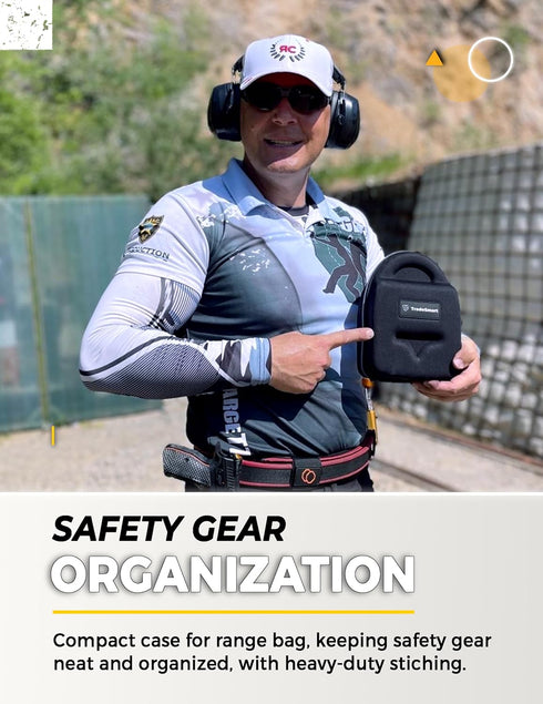 TradeSmart All-in-One Shooting Ear Protection - Comfort+ NRR 28 Earmuffs, Glasses & Earplugs with Carry Case
