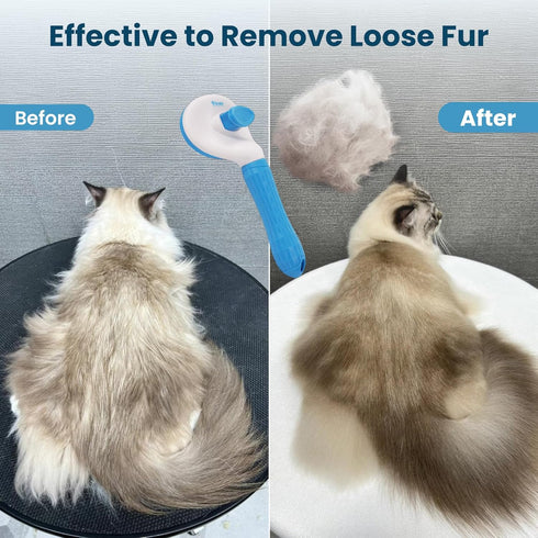3-in-1 Set Analan Pet Hair Remover & Grooming for Dogs & Cats Self-Cleaning Brush for Shedding, Cat Brush, Metal Fur