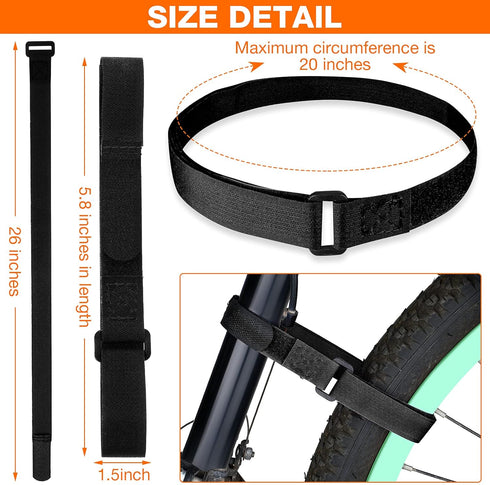 HESTYA 12 Pieces Adjustable Bike Rack Straps, 26 Inches Cinch Straps for Transporting Bicycles