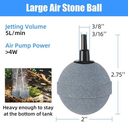 AQUANEAT 4 Pack Air Stones for Ponds, Long Lasting Aerator Oxygen Diffuser for Aquariums