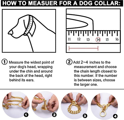 Dog Chain Collar - High Polished Stainless Steel Cuban Link Heavy Duty Chew Proof Walking Chain Leash for Small Dogs