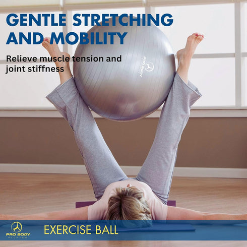 ProBody Pilates Exercise Ball - Multiple Sizes Gym Grade Balance Ball for Fitness, Yoga, Workout, Pregnancy & Physical