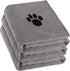 3 Pack Microfiber Dog Towels for Drying, Super Absorbent Soft Pet Grooming Towel, 40" x 23.6", Grey