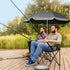 Volowoo Double Camping Chair,Double Folding Beach Chairs, Camping Chair W/Umbrella Mini Table Beverage Holder Carrying