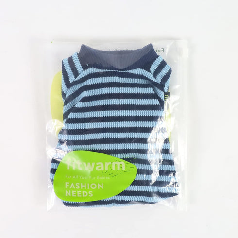 Fitwarm Blue and White Striped Dog Pajamas - Waffle Onesie for Small Dogs, Pet Cat Outfit, XXL