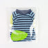 Fitwarm Blue and White Striped Dog Pajamas - Waffle Onesie for Small Dogs, Pet Cat Outfit, XXL
