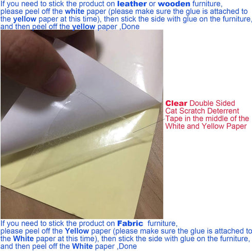 Anti Scratching Tapes, 10pcs Furniture Protectors for Cats, Clear Double Sided Scratch Deterrent Tape for Furniture