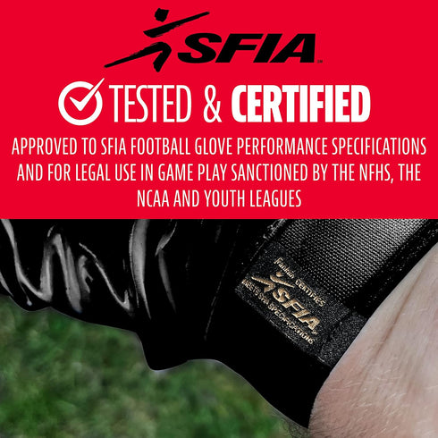 Franklin Sports 28360F1 Supratak Football Receiver Gloves - Black/Chrome - Adult Small by Franklin Sports
