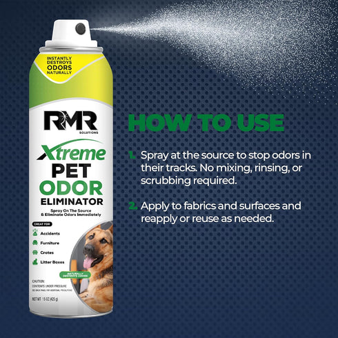 RMR Xtreme Pet Odor Eliminator Spray, Unscented 15 Ounces, Neutralizes Strong Urine, Litter, and Animal Smells