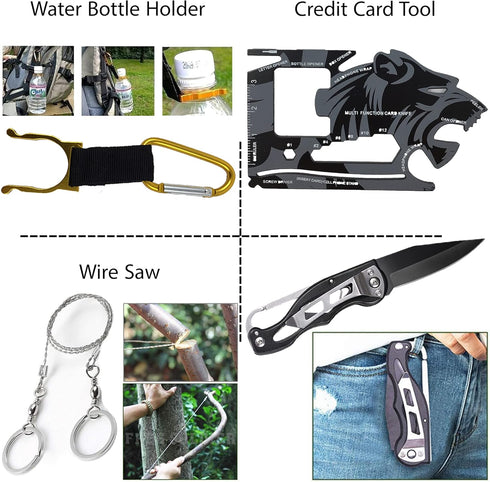 Survival Kits Emergency Gear with First Aid and Tactical Tools, Camping Gear, Gift for Men