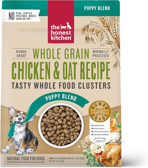 Whole Food Clusters Puppy Dry Dog Food by The Honest Kitchen, 1 lb bag, Whole Grain Chicken