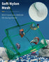 Pawfly Aquarium Fish Net, Square Net with Braided Metal Handle for Cleaning Fish Tanks and Ponds