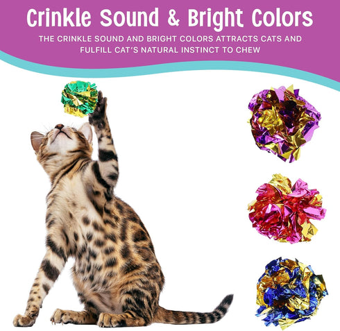 SPOT 1-1/2-Inch 4-Pack Ethical Mylar All Breed Sizes Balls Cat Toys, for All Breed Sizes