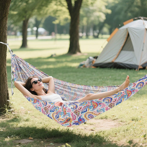 Hammocks 2 500 lbs Hammock Backpacking ALAZA Paisley Crayon Drawing Camping Single or Person Portable Parachute Travel