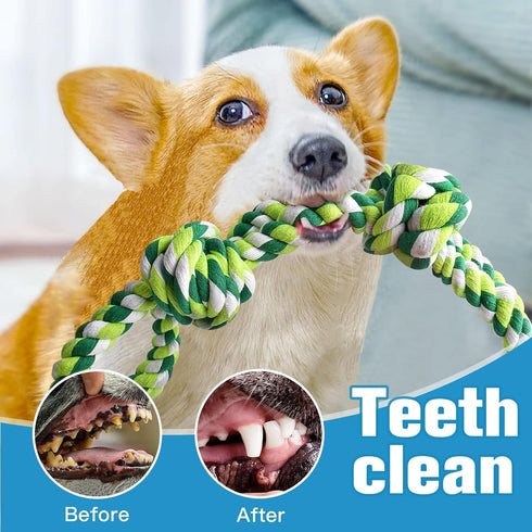 UPSKY Nearly Indestructible Dog Rope Toys 2 Pack, Dental Cleaning Chew Toys for Medium to Large Breeds
