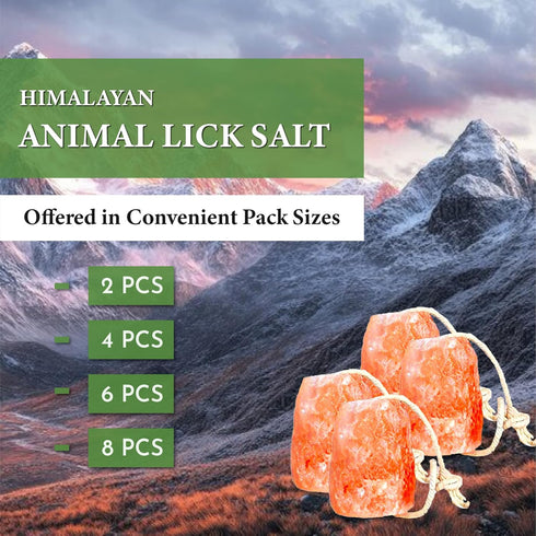 100% 18 lbs (Pack 4) Himalayan Pink Salt, Mineral Salt Block on Rope, Organic Pink Salt for Horses, Cows, Deer