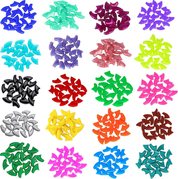 VICTHY 100pcs Cat Nail Caps, Cat Claw Covers with Adhesive Glue and Applicators, 10 Colors (L)