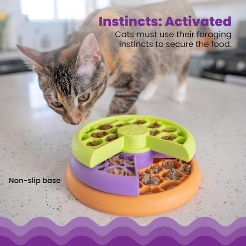 80+ Catstages Kitty Lickin' Layers Interactive Cat Slow Feeder Treat Puzzle Toy, Dry or Wet Food, Mental Stimulation