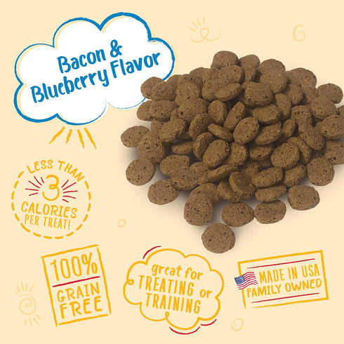 Charlee Bear Crunch Bacon & Blueberry Flavor Dog Treat and Snack (2 Pack) - 8 oz Each