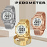 Women's Stylish Step Counter Pedometer Watch with Stainless Steel Bracelet, No App or Charging Needed - TU-2401