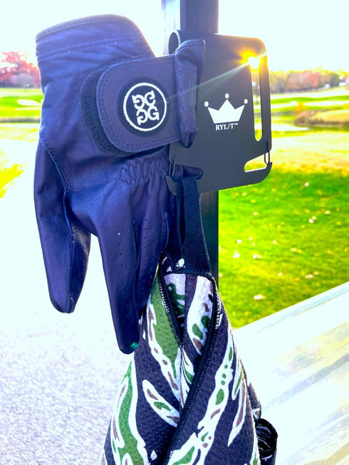 Golf Metal Landing Pad I Magnetic Cart Attachment or Bag Clip for Quick Use of Golf Gear & Accessories - Velcro Strap