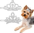 MTLEE 2 Pieces Dog Tiara Crown Hair Clips, Clear Crystal Rhinestone Barrettes for Pet Grooming