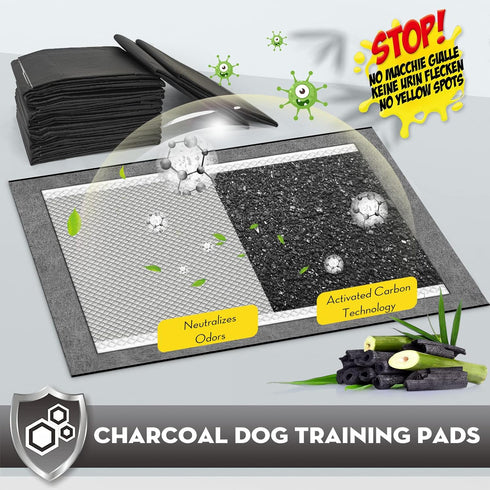 28"x44" 4XL 12 6-Layer (25 Counts) CROCI Activated Carbon Pee Pads for Dogs, Odor-Control Charcoal Dog Pads Absorbs Up