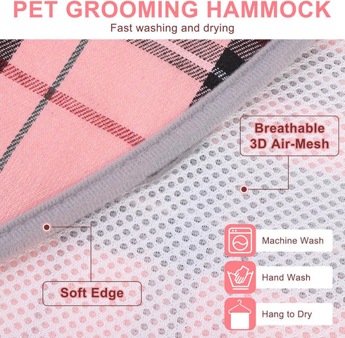 BEAUTYZOO Dog Grooming Hammock for Small Dogs Cats - Sling for Nail Trimming/Clipping with Thick Fabric Neck Support &