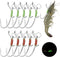 Luminous Live Shrimp Hooks, High Carbon Steel Barbed Hooks with Night Light