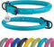 Soft Round Rolled Leather Dog Collar with ID Tag for Small Medium Large Dogs (7-10 inch, Aqua Blue)