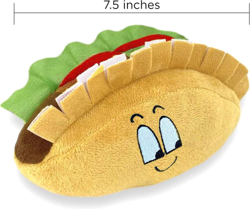 4 Pack Fiesta Dog Chew Toys and Sombrero - Mexican Squeak Plush Toys for Chihuahuas - Taco, Tequila, Hot Sauce