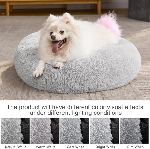 MIXJOY Ultra Soft Orthopedic Dog Bed, Washable Donut Cuddler Cushion Bed for Dogs and Cats (20''/23''/30'', Grey)